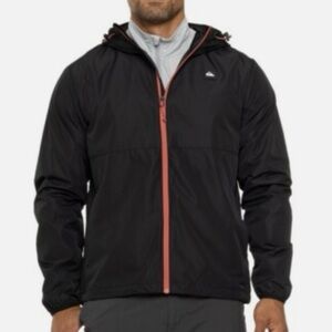 QUIKSILVER Men's Black Windbreaker with Zipper